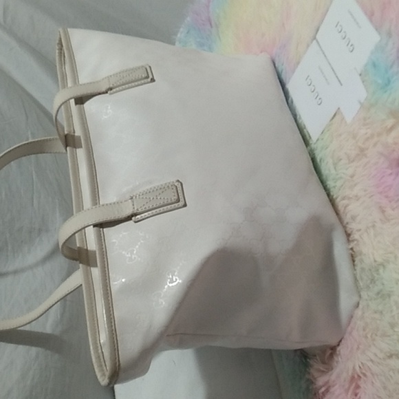 FLASH SALE! Auth Gucci GG Imprime White Supreme Large Tote W Cards - Picture 7 of 15